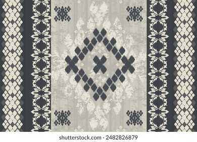 Navajo tribal vector pattern. Native American ornament. Ethnic South Western decor style. Boho geometric ornament.Ikat floral paisley embroidery blanket, rug. Woven carpet