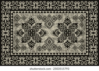 Motif d'Image vectorielle tribal navajo. Ornement amérindien. Style de décoration ethnique sud-ouest. Boho ornement géométrique.Ikat floral cachemire couverture de broderie, tapis. Tapis tissé