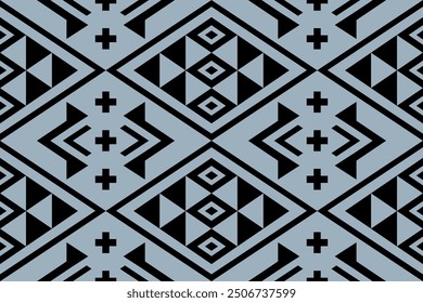Navajo tribal vector pattern. Native American ornament. Ethnic South Western decor style. Boho geometric ornament.Ikat floral paisley embroidery blanket, rug. Woven carpet
