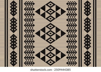 Patrón de Vector tribal navajo. Ornamento nativo americano. Estilo étnico de decoración suroeste. Boho ornamento geométrico. Ikat floral paisley manta de bordado, alfombra. Alfombra tejida