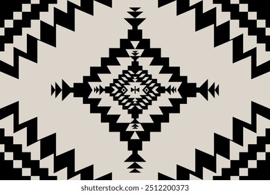 Navajo tribal vector pattern. Native American ornament. Ethnic South Western decor style. Boho geometric ornament.Ikat floral paisley embroidery blanket, rug. Woven carpet