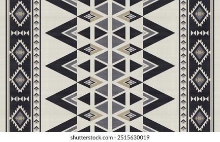 Navajo tribal vector pattern. Native American ornament. Ethnic South Western decor style. Boho geometric ornament.Ikat floral paisley embroidery blanket, rug. Woven carpet