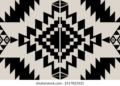 Navajo tribal vector pattern. Native American ornament. Ethnic South Western decor style. Boho geometric ornament.Ikat floral paisley embroidery blanket, rug. Woven carpet