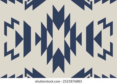 Navajo-Stammes-Vektormuster. Indianerornament. Ethnische südwestliche Dekoration Stil. Boho geometrische Ornament.Ikat florale Paisley Stickerei Decke, Teppich. Gewebter Teppich