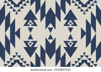 Navajo tribal vector pattern. Native American ornament. Ethnic South Western decor style. Boho geometric ornament.Ikat floral paisley embroidery blanket, rug. Woven carpet.