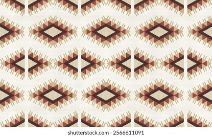Navajo tribal vector pattern. Native American ornament. Ethnic South Western decor style. Boho geometric ornament. Ikat embroidery blanket, rug. Woven carpet. Mexican fabric fashion.