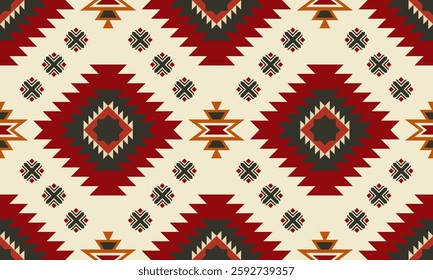 Navajo tribal vector pattern,Native American ornament,Ethnic South Western decor style,Boho geometric ornament,rug,Geometric Native American Style Pattern,ethnic pattern.