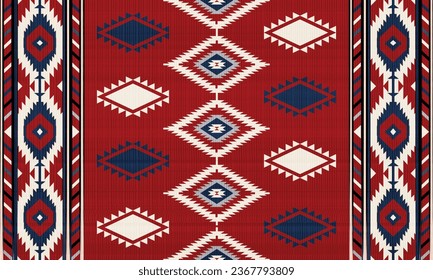 Rastreo inestable vectorial de la tribu navajo. Ornamento nativo americano. Decoración de estilo étnico suroeste. Ornamento geométrico Boho. Patrón veloz. manta mexicana, alfombra. Ilustración de alfombra tejida