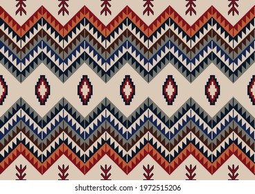 Navajo tribal vector seamless pattern. Native Indian ornament. Ethnic South Western decor style. Mexican rug.