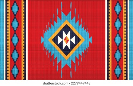 Navajo tribal vector seamless pattern. Native American ornament. Ethnic South Western decor style. Boho geometric ornament. Vector seamless pattern. Mexican blanket, rug. Woven carpet illustration.