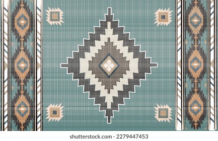 Navajo tribal vector seamless pattern. Native American ornament. Ethnic South Western decor style. Boho geometric ornament. Vector seamless pattern. Mexican blanket, rug. Woven carpet illustration.