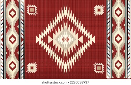 Patrón sin fisuras del vector tribal navajo. Ornamento nativo americano. Decoración de estilo étnico suroeste. Ornamento geométrico Boho. Patrón veloz. manta mexicana, alfombra. Ilustración de alfombras tejidas.