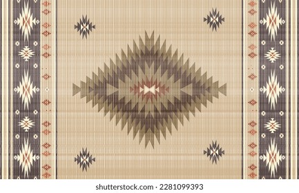 Navajo tribal vector seamless pattern. Native anmericn ornament. Ethnic South Western decor style. Boho geometric ornament. Vector seamless pattern. Mexican blanket, rug. Woven carpet illustration.