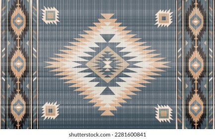 Navajo tribal vector seamless pattern. Native American ornament. Ethnic South Western decor style. Boho geometric ornament. Vector seamless pattern. Mexican blanket, rug. Woven carpet illustration.