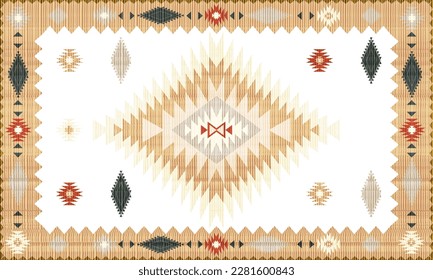 Navajo Stammvektor nahtloses Muster. Indianerornament Ethnische südwestliche Dekoration. Boho geometrische Ornamente. Vektornahtloses Muster. mexikanische Decke, Teppich. Holzteppichgrafik.