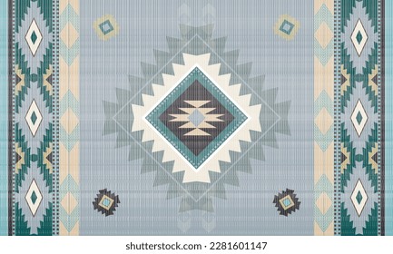 Navajo tribal vector seamless pattern. Native American ornament. Ethnic South Western decor style. Boho geometric ornament. Vector seamless pattern. Mexican blanket, rug. Woven carpet illustration.