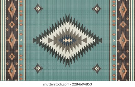 Navajo tribal vector seamless pattern. Native American ornament. Ethnic South Western decor style. Boho geometric ornament. Vector seamless pattern. Mexican blanket, rug. Woven carpet illustration.