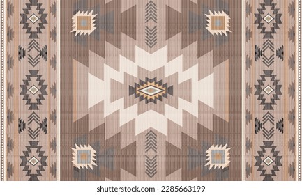 Navajo tribal vector seamless pattern. Native American ornament. Ethnic South Western decor style. Boho geometric ornament. Vector seamless pattern. Mexican blanket, rug. Woven carpet illustration.