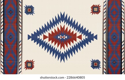 Navajo tribal vector seamless pattern. Native American ornament. Ethnic South Western decor style. Boho geometric ornament. Vector seamless pattern. Mexican blanket, rug. Woven carpet illustration