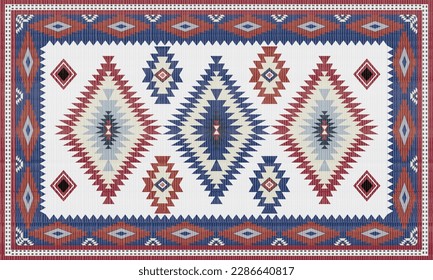 Navajo tribal vector seamless pattern. Native American ornament. Ethnic South Western decor style. Boho geometric ornament. Vector seamless pattern. Mexican blanket, rug. Woven carpet illustration