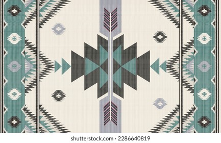 Patrón sin fisuras del vector tribal navajo. Ornamento nativo americano. Decoración de estilo étnico suroeste. Ornamento geométrico Boho. Patrón veloz. manta mexicana, alfombra. Ilustración de alfombras tejidas.