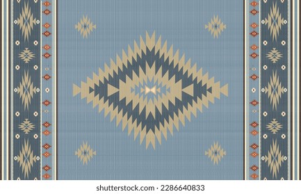 Navajo Stammvektor nahtloses Muster. Indianerornament Ethnische südwestliche Dekoration. Boho geometrische Ornamente. Vektornahtloses Muster. mexikanische Decke, Teppich. Teppichböden