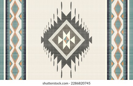 Navajo tribal vector seamless pattern. Native American ornament. Ethnic South Western decor style. Boho geometric ornament. Vector seamless pattern. Mexican blanket, rug. Woven carpet illustration.