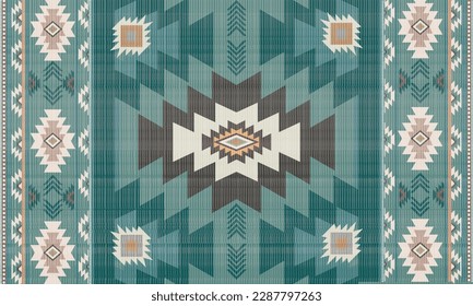 Patrón sin fisuras del vector tribal navajo. Ornamento nativo americano. Decoración de estilo étnico suroeste. Ornamento geométrico Boho. Patrón veloz. manta mexicana, alfombra. Ilustración de alfombra tejida