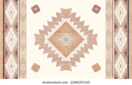 Navajo tribal vector seamless pattern. Native American ornament. Ethnic South Western decor style. Boho geometric ornament. Vector seamless pattern. Mexican blanket, rug. Woven carpet illustration
