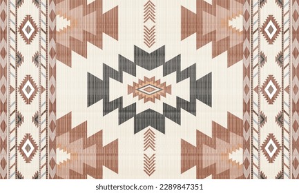 Navajo tribal vector seamless pattern. Native American ornament. Ethnic South Western decor style. Boho geometric ornament. Vector seamless pattern. Mexican blanket, rug. Woven carpet illustration.