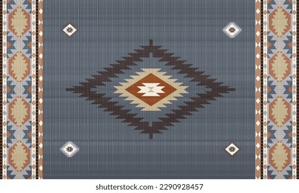 Navajo tribal vector seamless pattern. Native American ornament. Ethnic South Western decor style. Boho geometric ornament. Vector seamless pattern. Mexican blanket, rug. Woven carpet illustration.	
