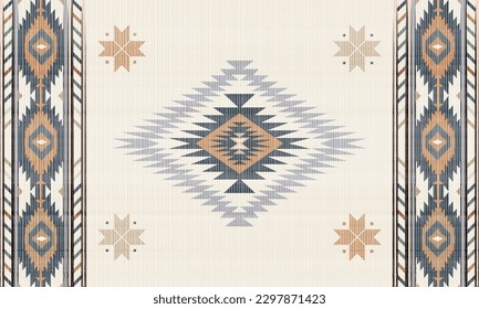 Navajo tribal vector seamless pattern. Native Indian ornament. Ethnic South Western decor style. Boho geometric ornament. Vector seamless pattern. Mexican blanket, rug. Woven carpet illustration.