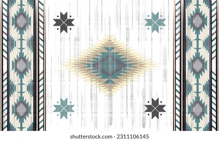 Navajo tribal vector seamless pattern. Native American ornament. Ethnic South Western decor style. Boho geometric ornament. Vector seamless pattern. Mexican blanket, rug. Woven carpet illustration