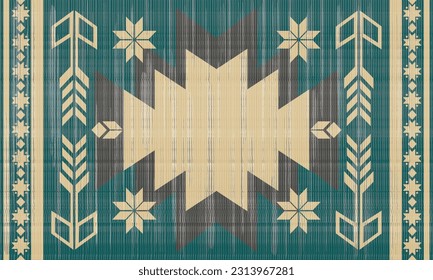 Navajo tribal vector seamless pattern. Native American ornament. Ethnic South Western decor style. Boho geometric ornament. Vector seamless pattern. Mexican blanket, rug. Woven carpet illustration