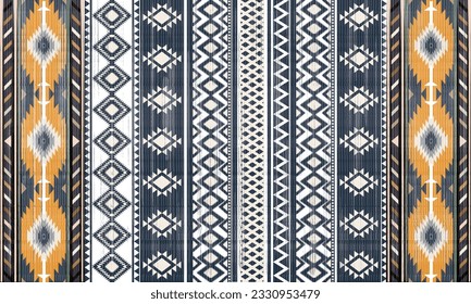 Navajo tribal vector seamless pattern. Native American ornament. Ethnic South Western decor style. Boho geometric ornament. Vector seamless pattern. Mexican blanket, rug. Woven carpet illustration.