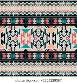 Navajo tribal vector seamless pattern. Native American ornament. Ethnic South Western decor style. Boho geometric ornament. Vector seamless pattern. Mexican blanket, rug. Woven carpet
