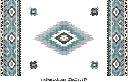 Navajo tribal vector seamless pattern. Native American ornament. Ethnic South Western decor style. Boho geometric ornament. Vector seamless pattern. Mexican blanket, rug. Woven carpet illustration.