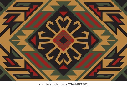 Navajo tribal vector seamless pattern. Native American ornament. Ethnic South Western decor style. Boho geometric ornament. Vector seamless pattern. Mexican blanket, rug. Woven carpet