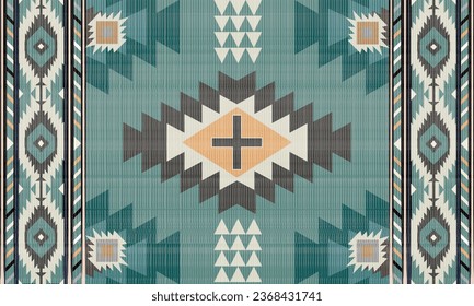 Navajo tribal vector seamless pattern. Native American ornament. Ethnic South Western decor style. Boho geometric ornament. Vector seamless pattern. Mexican blanket, rug. Woven carpet illustration