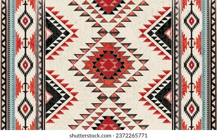 Navajo tribal vector seamless pattern. Native American ornament. Ethnic South Western decor style. Boho geometric ornament. Vector seamless pattern. Mexican blanket, rug. Woven carpet illustration