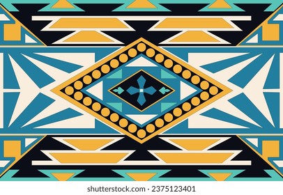 Navajo tribal vector seamless pattern. Native American ornament. Ethnic South Western decor style. Boho geometric ornament. Vector seamless pattern. Mexican blanket, rug. Woven carpet