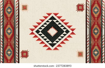 Navajo tribal vector seamless pattern. Native American ornament. Ethnic South Western decor style. Boho geometric ornament. Vector seamless pattern. Mexican blanket, rug. Woven carpet illustration