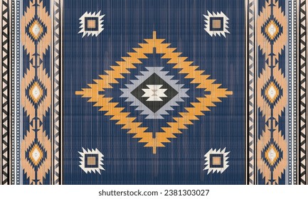 Navajo tribal vector seamless pattern. Native American ornament. Ethnic South Western decor style. Boho geometric ornament. Vector seamless pattern. Mexican blanket, rug. Woven carpet illustration.