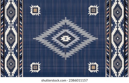 Navajo tribal vector seamless pattern. Native American ornament. Ethnic South Western decor style. Boho geometric ornament. Vector seamless pattern. Mexican blanket, rug. Woven carpet illustration.