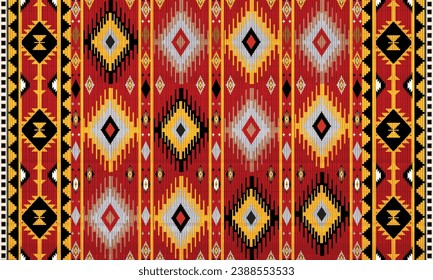 Navajo tribal vector seamless pattern. Native American ornament. Ethnic South Western decor style. Boho geometric ornament. Vector seamless pattern. Mexican blanket, rug. Woven carpet illustration	
