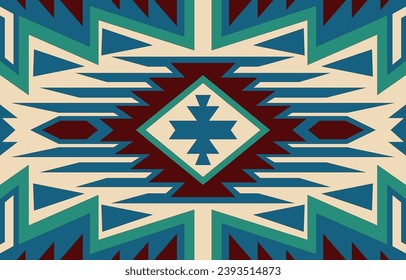 Navajo tribal vector seamless pattern. Native American ornament. Ethnic South Western decor style. Boho geometric ornament. Vector seamless pattern. Mexican blanket, rug. Woven carpet