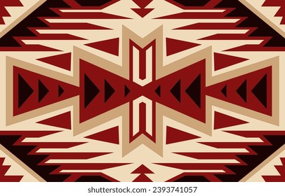 Navajo tribal vector seamless pattern. Native American ornament. Ethnic South Western decor style. Boho geometric ornament. Vector seamless pattern. Mexican blanket, rug. Woven carpet