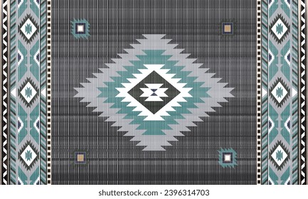 Navajo tribal vector seamless pattern. Native American ornament. Ethnic South Western decor style. Boho geometric ornament. Vector seamless pattern. Mexican blanket, rug. Woven carpet illustration Nav