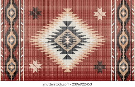 Navajo tribal vector seamless pattern. Native American ornament. Ethnic South Western decor style. Boho geometric ornament. Vector seamless pattern. Mexican blanket, rug. Woven carpet illustration