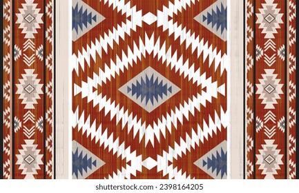 Navajo tribal vector seamless pattern. Native American ornament. Ethnic South Western decor style. Boho geometric ornament. Vector seamless pattern. Mexican blanket, rug. Woven carpet illustration
